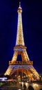 PARIS - SEPTEMBER 18: Light Performance Show on September 18, 2013 in Paris. The Eiffel Tower stands 324 metres (1,063 ft) tall. Royalty Free Stock Photo