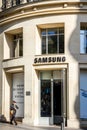 Paris - September 10, 2019 : the Samsung electronics store on Champs-Elysees avenue