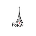 Paris sign. French famous landmark Eiffel tower. Travel France icon Royalty Free Stock Photo