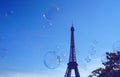 Paris sky with soap bubbles Royalty Free Stock Photo