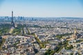 Paris skyline with Eiffel Tower, Les Invalides and business dist Royalty Free Stock Photo