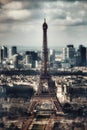 Paris Skyline: Eiffel Tower Panorama from Montparnasse Rooftop Royalty Free Stock Photo