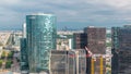 Paris skyline and Eiffel Tower timelapse from the top of the skyscrapers in Paris business district La Defense Royalty Free Stock Photo