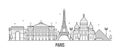 Paris skyline France city buildings vector Royalty Free Stock Photo