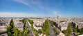 Paris Skyline. La Defense Business Area, La Grande Armee avenue. View from Arc de Triomphe Royalty Free Stock Photo