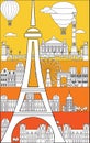 Paris Skyline line art 1