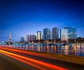 Paris skyline with Eiffel tower at night, France Royalty Free Stock Photo