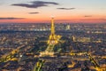 Paris skyline at night in France Royalty Free Stock Photo