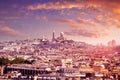 Paris skyline and sacre coeur cathedral France Royalty Free Stock Photo