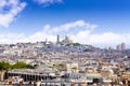 Paris skyline and sacre coeur cathedral France Royalty Free Stock Photo