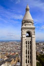 Paris skyline and Sacre Coeur in Montmartre Royalty Free Stock Photo