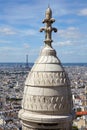 Paris skyline and Sacre Coeur in Montmartre Royalty Free Stock Photo