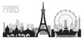 Paris Skyline silhouette 4 Royalty Free Stock Photo