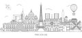 Paris skyline vector illustration Royalty Free Stock Photo