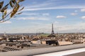 Paris skyline with a view on Eiffel tower from a roof top bar Royalty Free Stock Photo