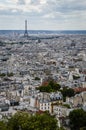 Paris skyline, view from the Sacre Coeur on Montmartre hill, France. Royalty Free Stock Photo