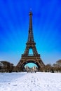 Paris - Snowy Eiffel Tower Royalty Free Stock Photo