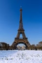 Paris - Snowy Eiffel Tower Royalty Free Stock Photo