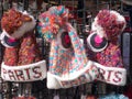 Paris Souvenir Pom-Pom Knit Caps for sale Royalty Free Stock Photo
