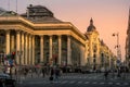 The Paris stock exchange and Reaumur street with its Haussmannian buildings in Paris Royalty Free Stock Photo