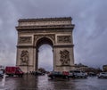 Paris street at Arc de Triomphe - Arch of Triumph at Champs-Elysees