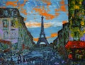 Paris street art painting Royalty Free Stock Photo