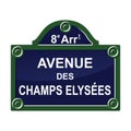 Paris street avenue plate sign symbol
