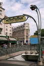 Paris street and Metro entrance