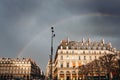 Paris Street View with Rainbow