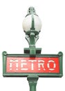 Paris subway, metro sign on white Royalty Free Stock Photo