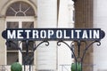 Paris subway, old metro sign Royalty Free Stock Photo