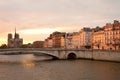 Paris at sunset Royalty Free Stock Photo