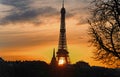 Paris sunset eiffel tower panoramic cityscape with vibrant colors Royalty Free Stock Photo