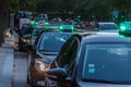 Paris taxi in the evening