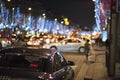 Paris Taxi at Night Street