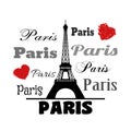 Paris text design illustration on white background