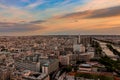 Paris top view , during golden sunset . Royalty Free Stock Photo