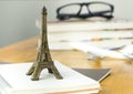 Paris travel blogger desk concept