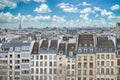 Paris, typical roofs with the Eiffel tower Royalty Free Stock Photo
