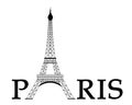 Paris typography with Eiffel tower