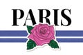 Paris typography slogan drawing modern Fashion Slogan for T-shirt and apparels graphic vector Print