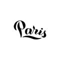 Paris typography text logo. Trendy lettering design. Print for t-shirt, postcard, souvenir, bag.