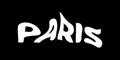 Paris typography text or slogan with wavy letters. T-shirt graphic with ripple or glitch effect. Abstract print, banner.