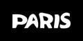 Paris typography text or slogan with wavy letters. T-shirt graphic with ripple or glitch effect. Abstract print, banner.