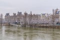 Paris under the snow and floods Royalty Free Stock Photo