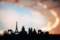 Paris Unveiled: A Captivating Silhouette of Iconic Landmarks Embracing the Spirit of the 2024 Sports Games. Stadium in the Royalty Free Stock Photo