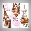 Paris Vertical Banners vector illustration Royalty Free Stock Photo