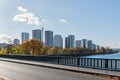 Paris, view from the bridge in the area Javel