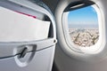 Paris view from plane window Royalty Free Stock Photo