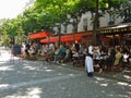 View of Typical Paris Sidewalk Cafe